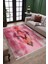 Pembe Turuncu Modern Desenli Halı, Kaymaz Tabanlı, Yıkanabilir, Toz Tutmaz, Canlı Renkli Tasarım 2