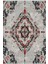 Modern Eskitme Desenli Halı, Açık Gri Zemin, Bordo Antrasit Motif, Kaymaz Tabanlı, Yıkanabilir 1