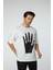Baskılı Oversize Bisiklet Yaka - T-Shirt 2