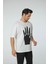 Baskılı Oversize Bisiklet Yaka - T-Shirt 4