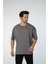 Baskılı Oversize Bisiklet Yaka T-Shirt 1