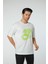 Baskılı Oversize Bisiklet Yaka T-Shirt 2