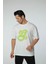 Baskılı Oversize Bisiklet Yaka T-Shirt 3