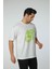 Baskılı Oversize Bisiklet Yaka T-Shirt 4