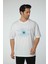 Baskılı Oversize Bisiklet Yaka T-Shirt 1
