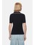Sasha Siyah Polo Yaka Triko Nakışlı Standard Fit Kadın Tshirt 4