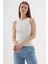 Taşlı Beyaz Kadın Kolsuz T-Shirt 25Y0518K1 3