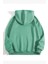3 Iplik Pamuklu Unisex Kapşonlu Sweetshirt - Mint Yeşili 4