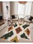 Etnik Kilim Desenli Halı – Yıkanabilir, Kaymaz Tabanlı, Bohem Tarz, Kiremit & Yeşil Renk 2