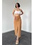 Camel Gabardin Boyamalı Püsküllü Etek 3