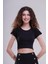 Kadın Siyah Bağlamalı Crop Bluz – Modern ve Cesur Yaz Stili 1