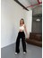 Osy Modal Yumuşak Dokulu Kumaş Nakış Işlemeli Rahat Bol Paça Eşofman Pantalon - Siyah 1
