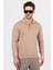 Saf Pamuk Camel Polo Yaka Triko Kazak 4