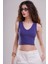 Kadın Lacivert V Yaka Fitilli Crop Top Atlet – Zamansız ve Şık Basic Parça 1