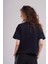 Kadın Siyah Yarım Balıkçı Yaka Oversize Tişört 5