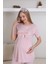 Sabahlıklı ve Dantel Detaylı 3 Parça Erdeniz 3434 Pudra Renk Lohusa - Hamile Pijama Takımı 4