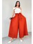 PNT-07411 Tarçın Çizgili Dokuma Şalvar Etek Pantolon 4