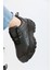 Kadın Siyah Spor Ayakkabı 6 Cm Yüksek Rahat Air Taban Günlük Sneaker X401 4