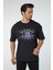 Baskılı Oversize Bisiklet Yaka T-Shirt 1