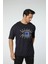 Baskılı Oversize Bisiklet Yaka T-Shirt 2