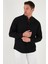 Keten Görünümlü Pamuklu Regular Fit Hakim Yaka Gömlek Erkek Gömlek CF25S112637 4