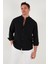 Keten Görünümlü Pamuklu Regular Fit Hakim Yaka Gömlek Erkek Gömlek CF25S112637 5