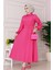 Beli Lastik Detaylı Yasemin Elbise-Pembe 2