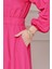 Beli Lastik Detaylı Yasemin Elbise-Pembe 4