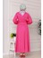 Beli Lastik Detaylı Yasemin Elbise-Pembe 5