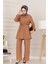 Kolu Lastikli Beli Bağcıklı Nisa Takım-Camel 2