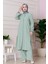 Yırtmaç Detaylı Tunik Pantolon Takım-Mint Yeşili 1