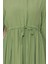 Gömlek Yaka Beli Tünelli Sare Elbise-Fıstık Yeşili 4