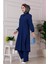 Yırtmaç Detaylı Tunik Pantolon Takım-Lacivert 3