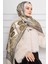 Versace Desenli Hint Ipeği Şal-Krem 3