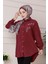 Önü Inci Taş Işlemeli Tunik-Bordo 1