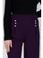 Pile Detaylı Üç Düğmeli Pantolon-Mor 4