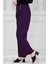 Pile Detaylı Üç Düğmeli Pantolon-Mor 5