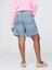 Kadın Mavi 8" Mid Rise '90S Loose Denim Bermuda Şort 4