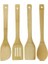 4 Parça Büyük Boy Bambu Kaşık Spatula Mutfak Tahta Kaşık Seti 30CM 1