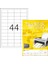 8731 Evrensel Etiketler, 100 Yaprak, 48,3 x 25,4 Mm, 44 Pro A4 Yaprak, 4400 Adet, Kendinden Yapışkanlı, Yazdırılabilir, Mat, Çıkartma, Beyaz 1