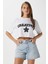 Kadın Creative Antrasit Nakışlı Crop T-Shirt 1