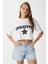 Kadın Creative Antrasit Nakışlı Crop T-Shirt 4