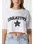 Kadın Creative Antrasit Nakışlı Crop T-Shirt 5