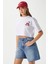 Kadın Cute Kiraz Baskılı Beyaz Crop T-Shirt 4