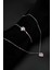 Pandora's Zirkon Taşlı Kalp Charm Model Gümüş Renk Kadın Kolye ve Ayarlanabilir Bileklik Set 2