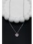 Pandora's Zirkon Taşlı Kalp Charm Model Gümüş Renk Kadın Kolye ve Ayarlanabilir Bileklik Set 3