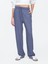 Kadın Mavi Mid Rise Keten Karışımlı Pull-On Pantolon 3