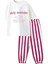 Kız Çocuk Çizgili Alt-Üst Takım Beyaz 1