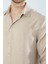 Mevsimlik Keten Dokulu Bol Kalıp Uzun Kollu Oversize Erkek Gömlek 4