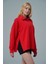 Daily Core - Kırmızı Oversize Yarım Fermuarlı Sweatshirt 5